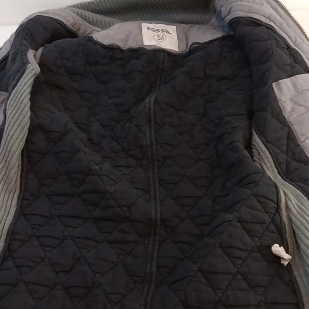 Vintage Authentic Fossil 54 Full Zip Vest Tweed Heavy Men's Sz Large EUC NICE!